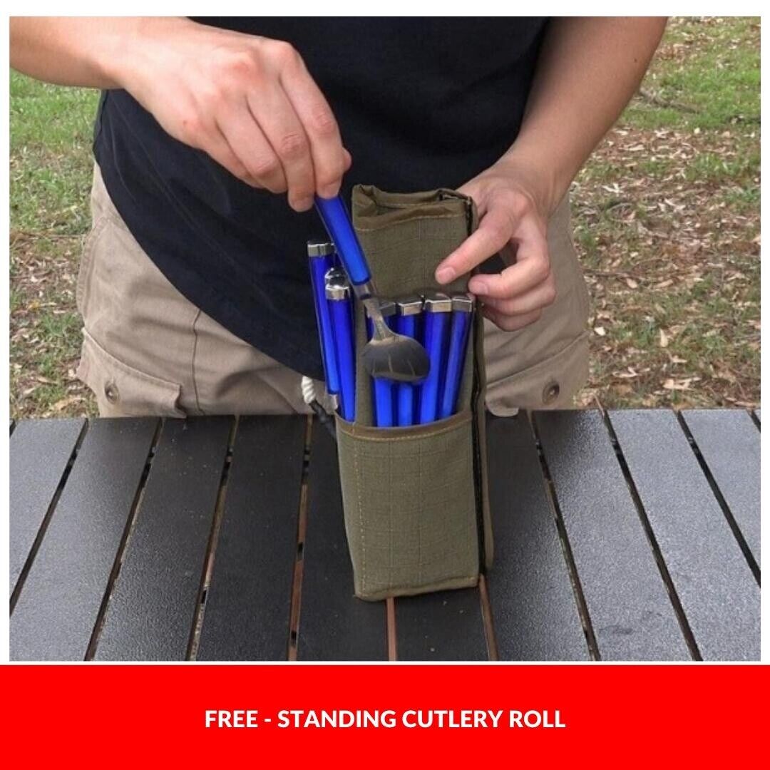 Camping Picnic Set 37 Piece 6Person Picnic Cutlery Pack Set Bag Storage Portable