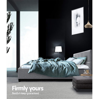 Artiss Bed Frame Queen Size Grey TINO BFRAME - H - TINO - Q - GY - AB