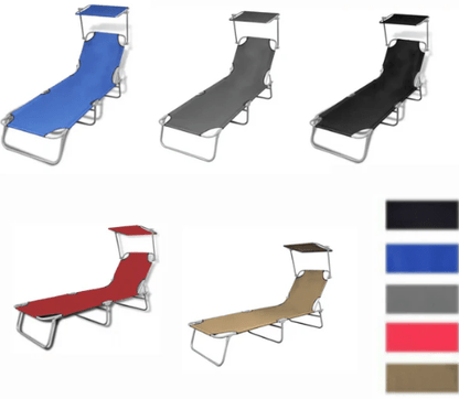 Outdoor Folding Sun Lounge Bed Shade Beach Pool Portable Reclining Chair Canopy - Homegrown - StoresHomegrown - Stores41197