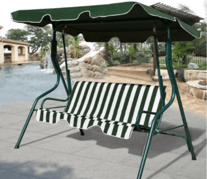 3 Seater Outdoor Hanging Swing Chair Hammock Garden Canopy Bench Seat Cushion 7211 - B