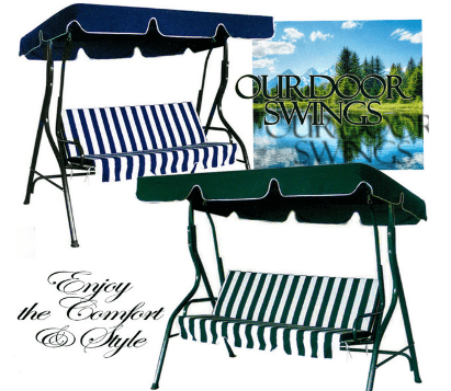 3 Seater Outdoor Hanging Swing Chair Hammock Garden Canopy Bench Seat Cushion 7211 - B