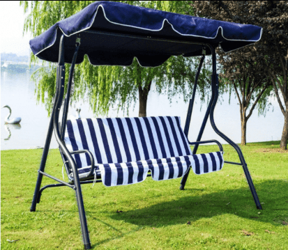3 Seater Outdoor Hanging Swing Chair Hammock Garden Canopy Bench Seat Cushion 7211 - B