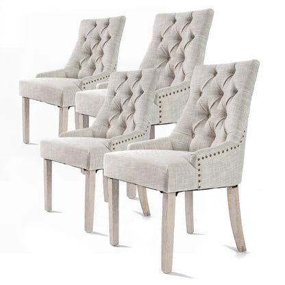 4X French Provincial Dining Chair Oak Leg AMOUR CREAM - Homegrown - StoresHomegrown - StoresV274 - FT - FC8443 - CR4